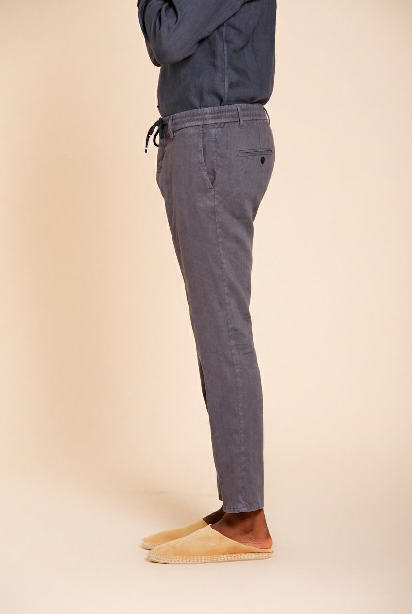 Milano Jogger pantalon chino homme en twill de lin et coton extra slim fit