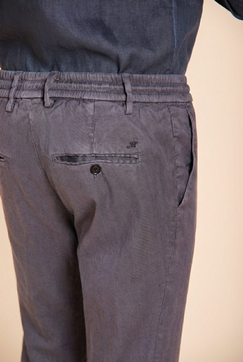 Milano Jogger pantalon chino homme en twill de lin et coton extra slim fit