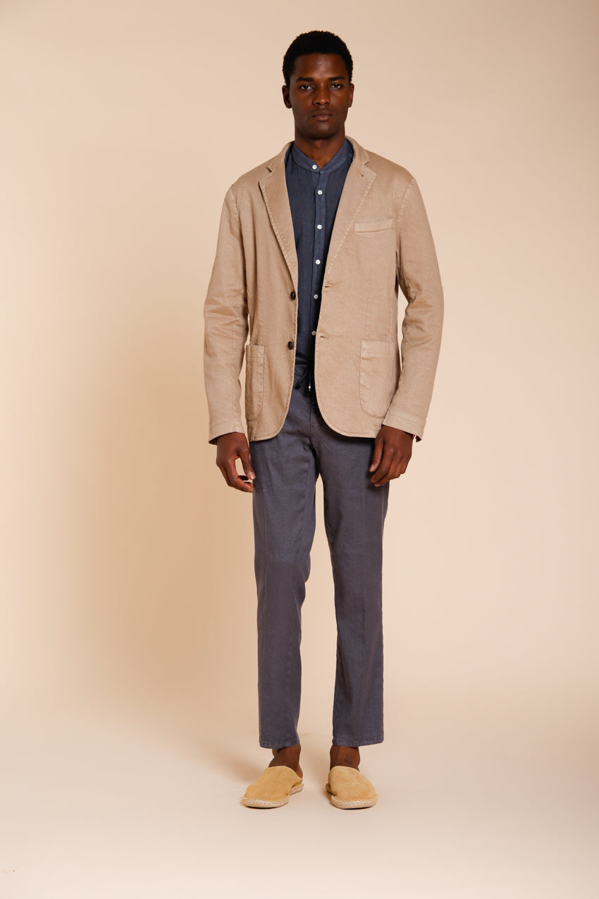 Milano Jogger pantalon chino homme en twill de lin et coton extra slim fit