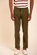 Milano Jogger pantalon chino homme en twill de lin et coton extra slim fit
