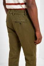 Milano Jogger Herren Chinohose aus Leinen und Baumwoll Twill extra slim fit
