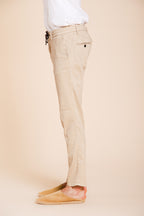 Milano Jogger pantalon chino homme en twill de lin et coton extra slim fit