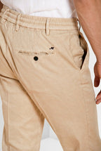 Milano Jogger Herren Chinohose aus Twill aus Leinen und Baumwolle extra slim fit