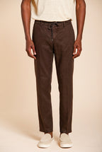 Milano Jogger pantalon chino homme en twill de lin et coton extra slim fit