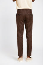 Milano Jogger pantalone chino uomo in twill di lino e cotone extra slim fit