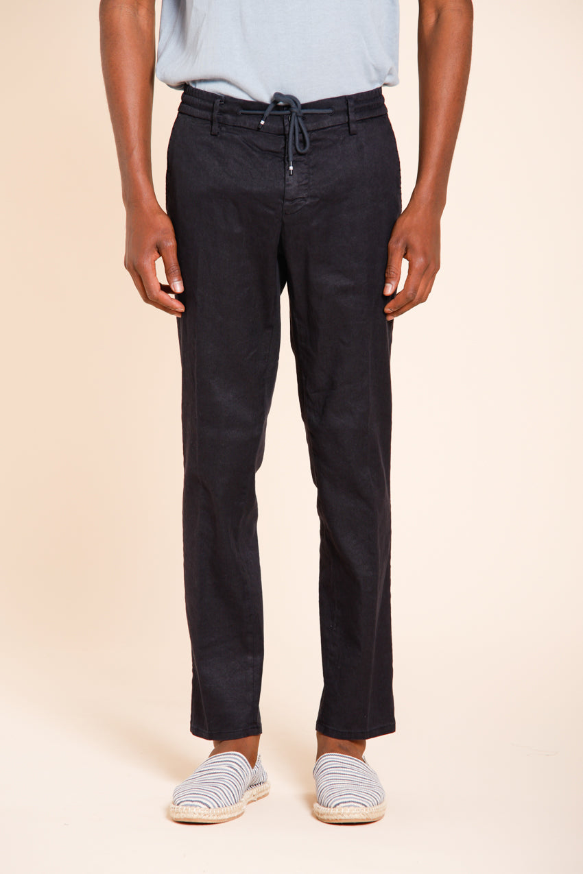 Milano Jogger pantalon chino homme en twill de lin et coton extra slim fit