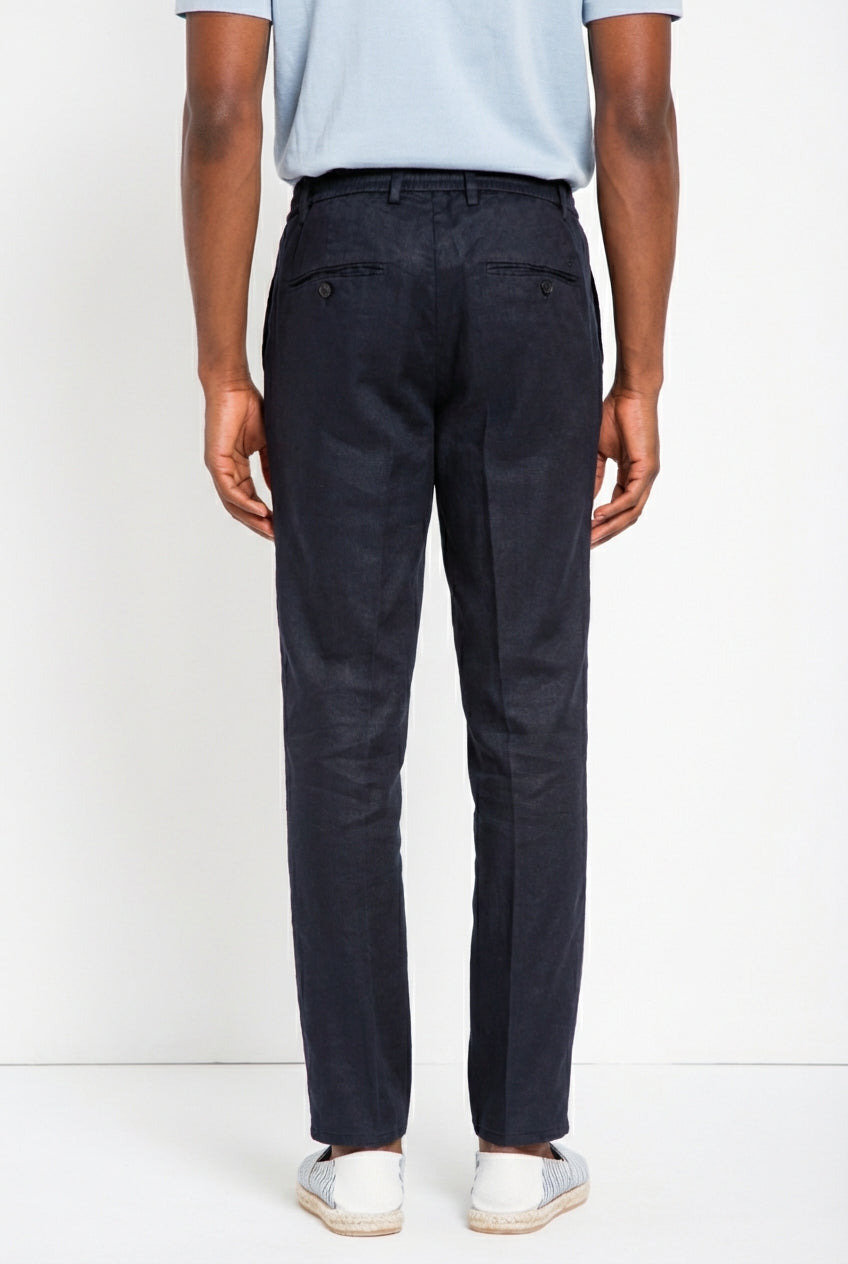 Milano Jogger pantalon chino homme en twill de lin et coton extra slim fit