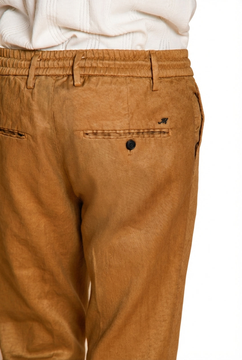 Milano Jogger pantalon chino homme en twill de lin et coton extra slim fit