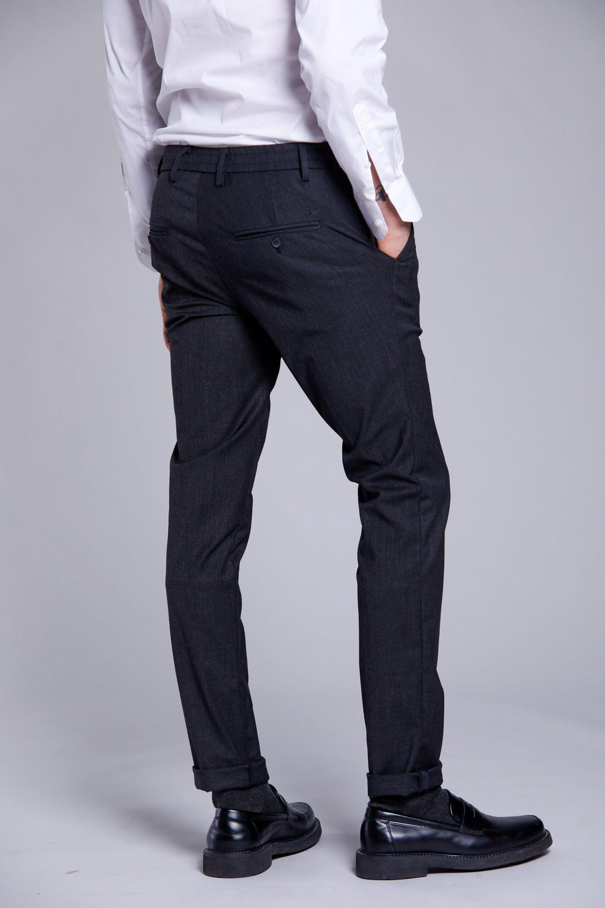 Milano Jogger Pantalon chino homme en laine unie extra slim