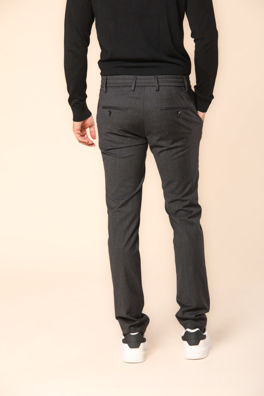 Foto 4 Milano Jogger pantalone chino uomo in lana extra slim fit