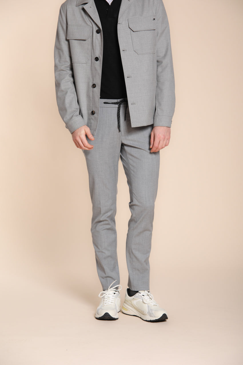 Foto 3 Milano Jogger pantalone chino uomo in lana extra slim fit