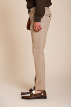 Milano Jogger pantalone chino uomo in twill di lino e cotone extra slim fit