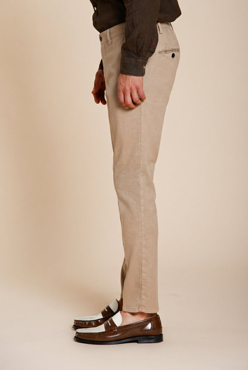 Milano Jogger pantalon chino homme en twill de lin et coton extra slim fit