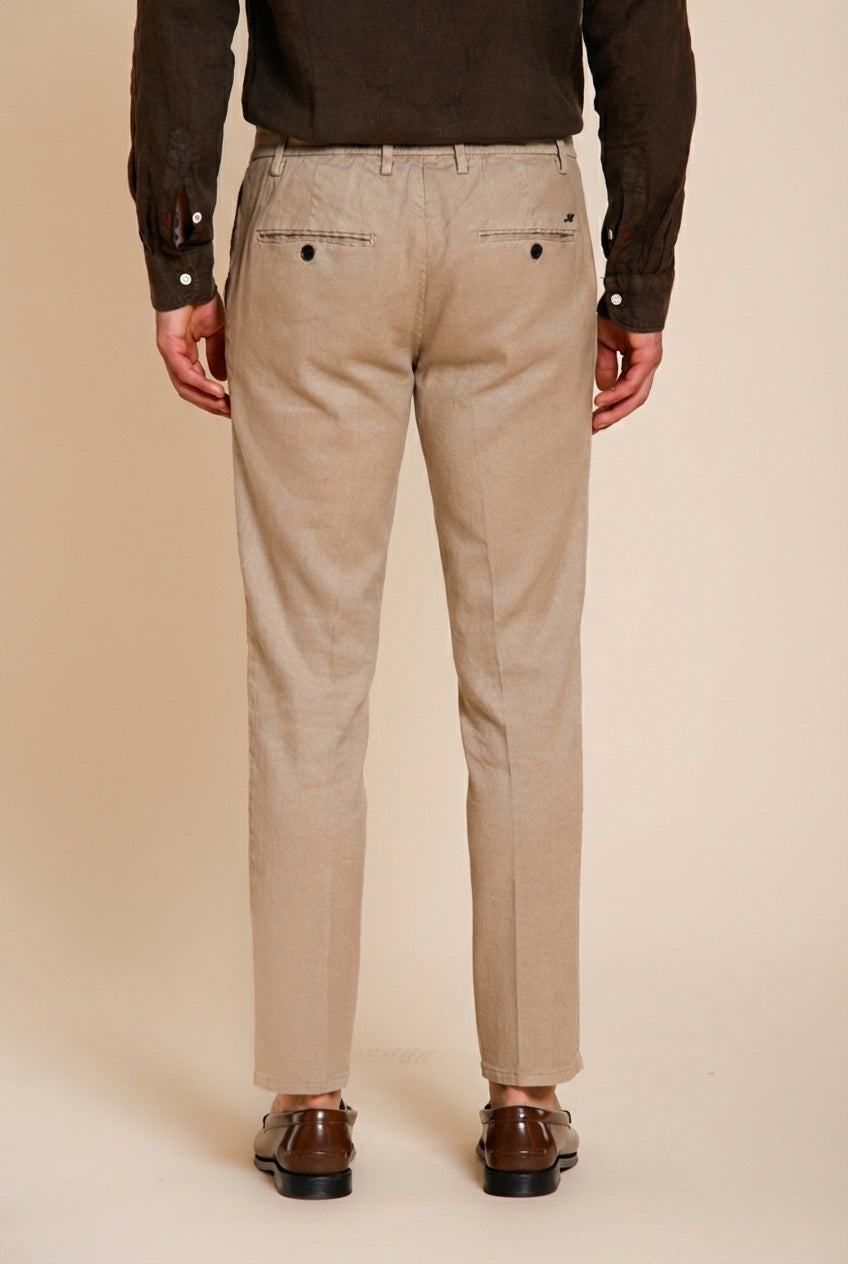 Milano Jogger pantalon chino homme en twill de lin et coton extra slim fit
