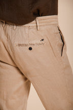 Milano Jogger pantalone chino uomo in twill di lino e cotone extra slim fit