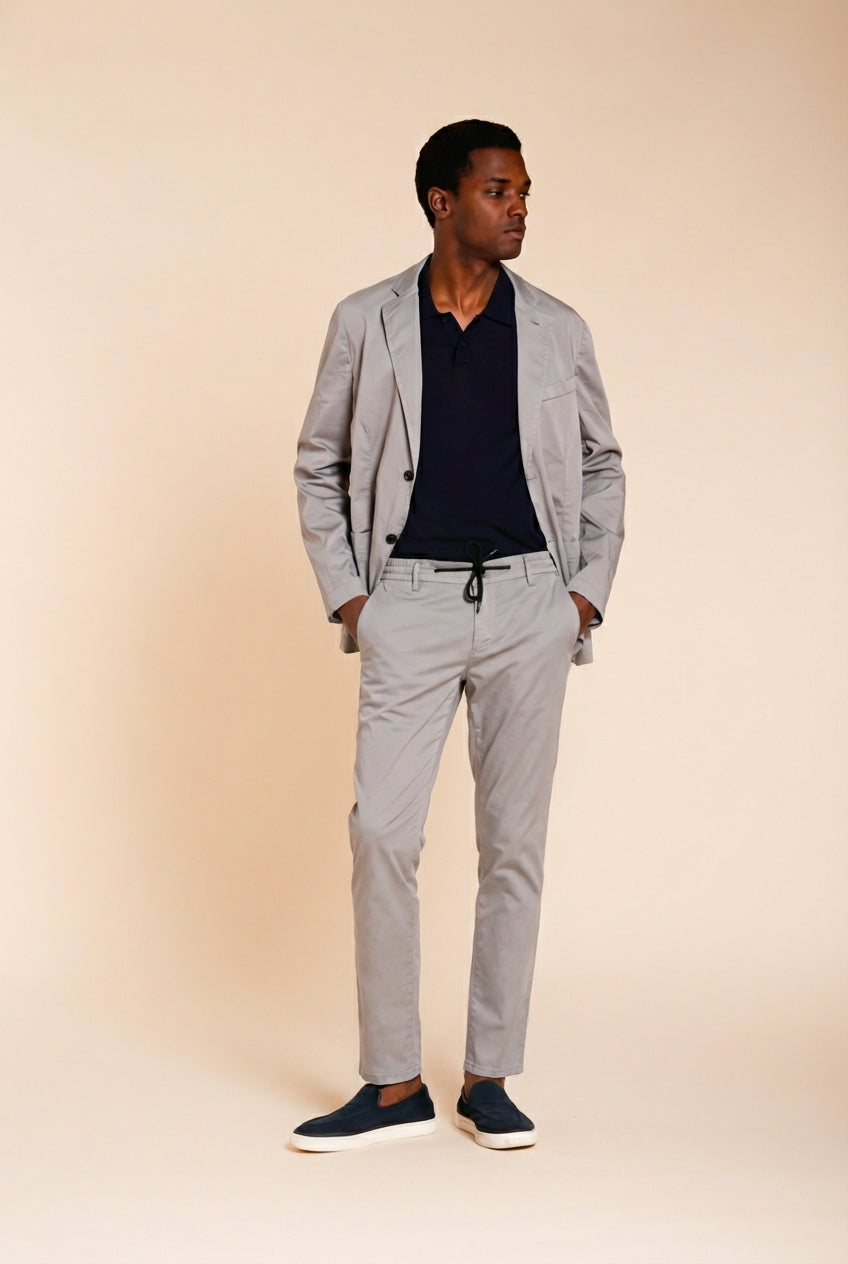 Milano Jogger Travel men's chino pants in technical travel stretch satin extra slim fit