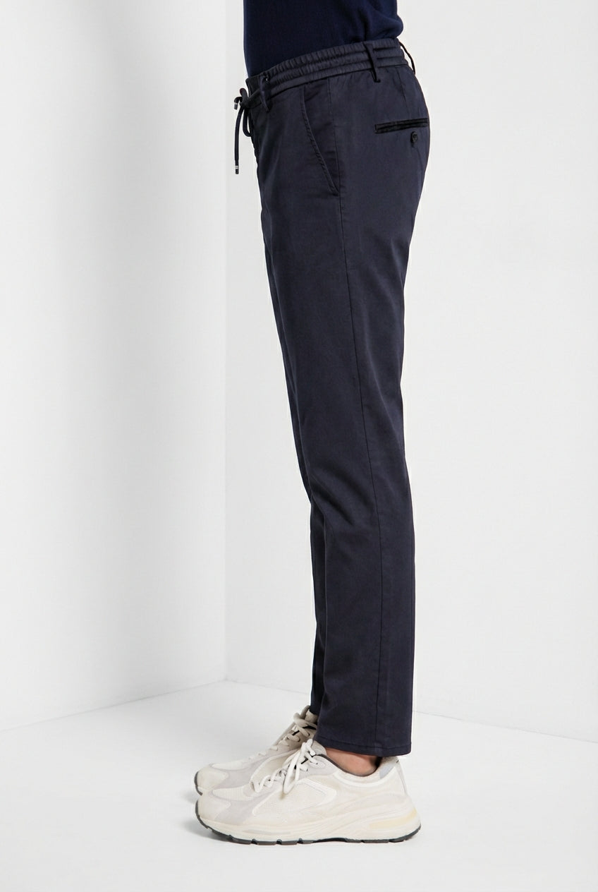 Milano Jogger Travel men's chino pants in technical travel stretch satin extra slim fit