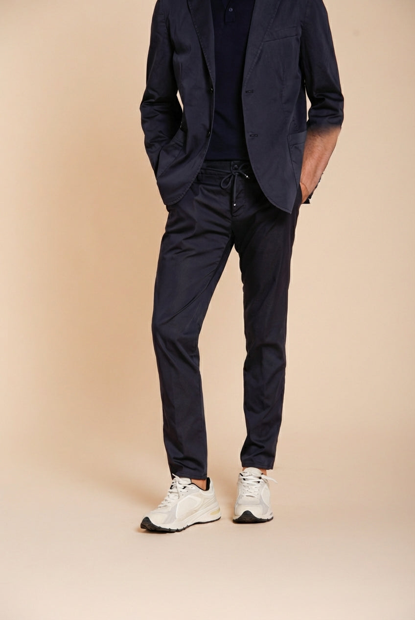 Milano Jogger Travel men's chino pants in technical travel stretch satin extra slim fit