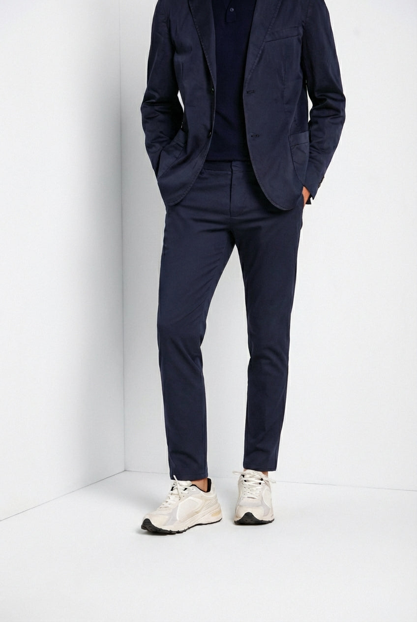 Milano Jogger Travel men's chino pants in technical travel stretch satin extra slim fit