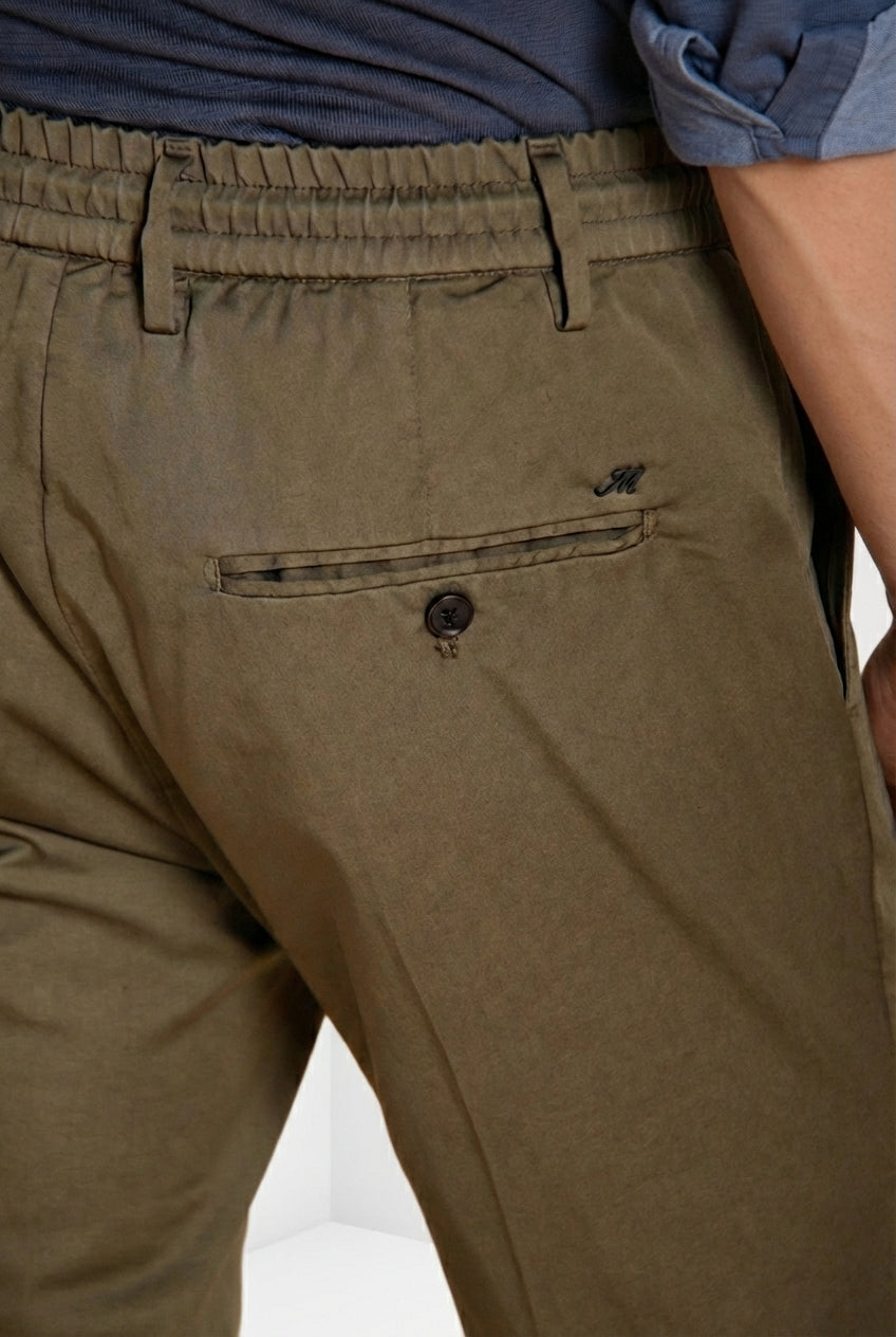 Milano Jogger Travel men's chino pants in technical travel stretch satin extra slim fit