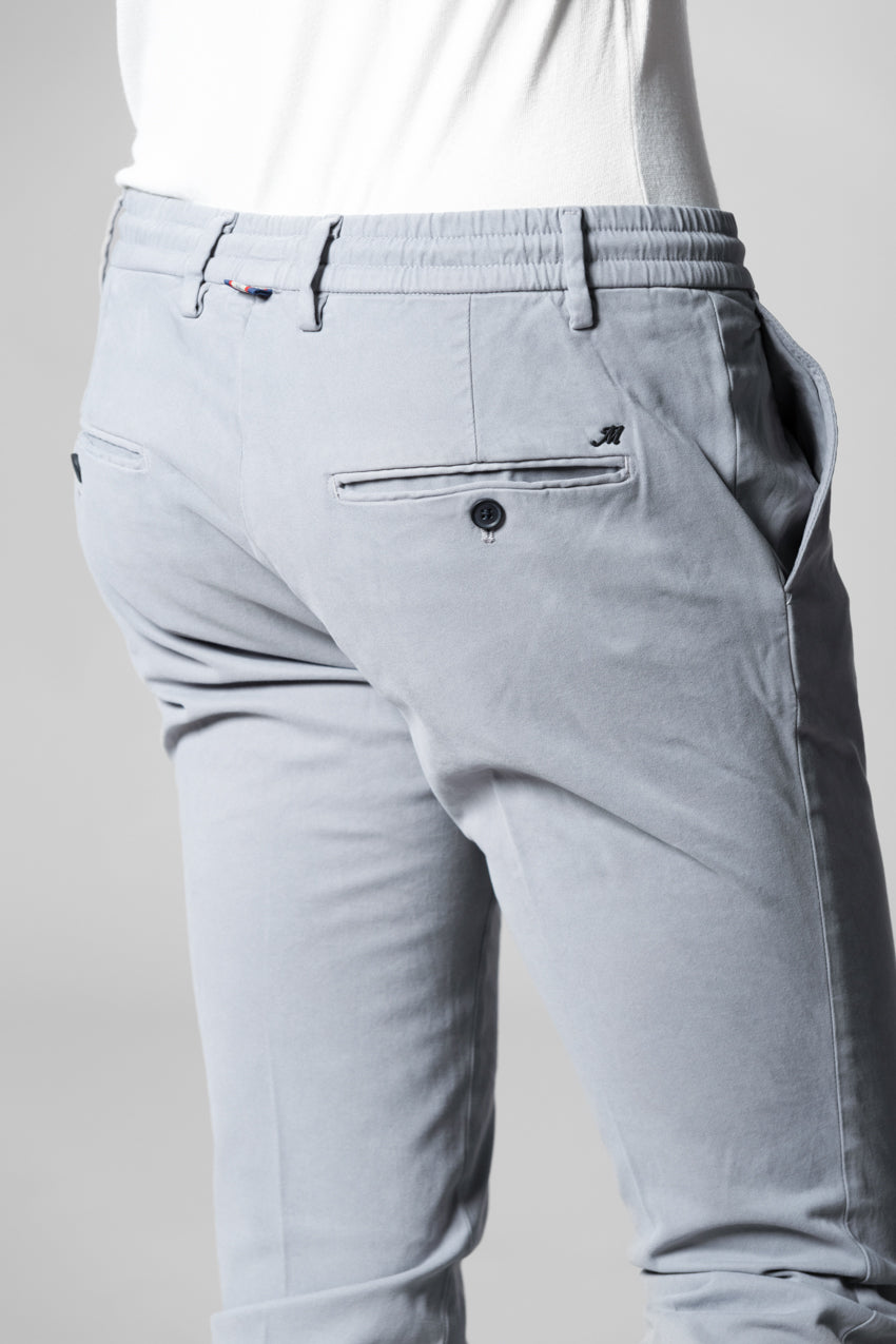Milano Jogger pantalone chino uomo in gabardina stretch extra slim fit