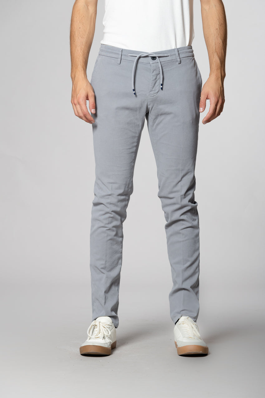 Milano Jogger pantalone chino uomo in gabardina stretch extra slim fit