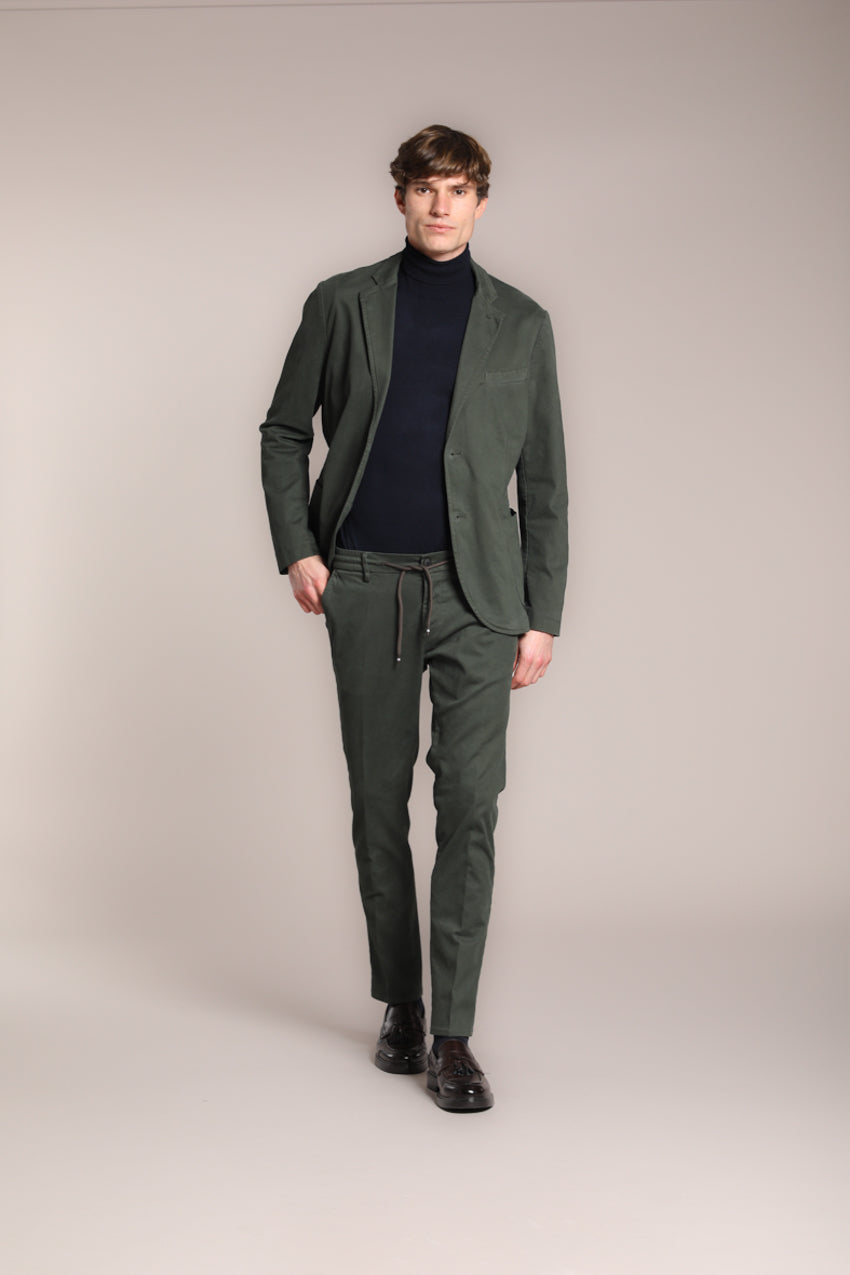 Foto 3 Milano Jogger pantalone chino uomo in gabardina stretch extra slim fit