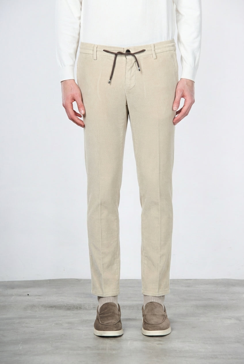 Milano Jogger pantalone chino uomo in velluto 500 righe extra slim fit