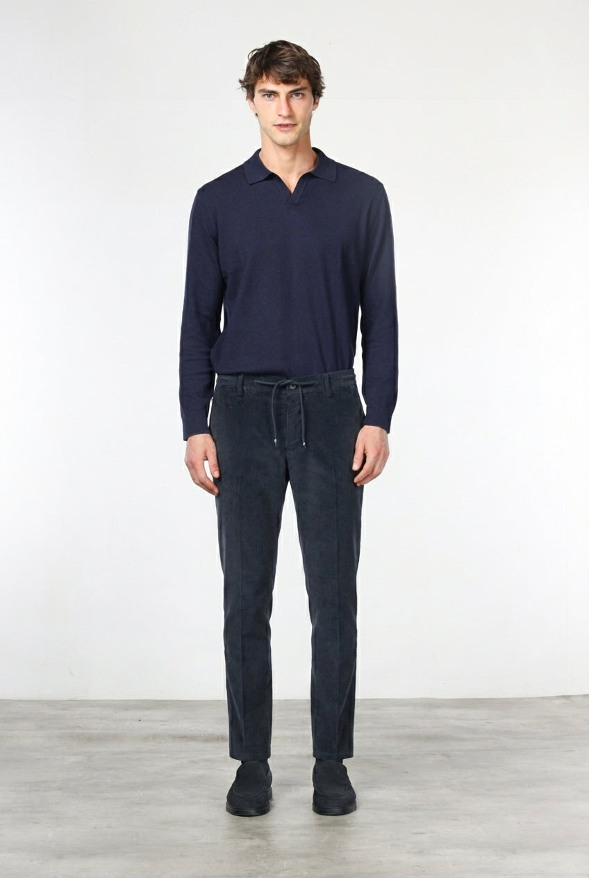 Milano Jogger pantalone chino uomo in velluto 500 righe extra slim fit