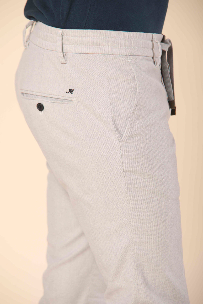 Milano Jogger Herren Chino-Hose mit Mikro-fantasien-Muster aus Mouliné-garn extra slim Fit