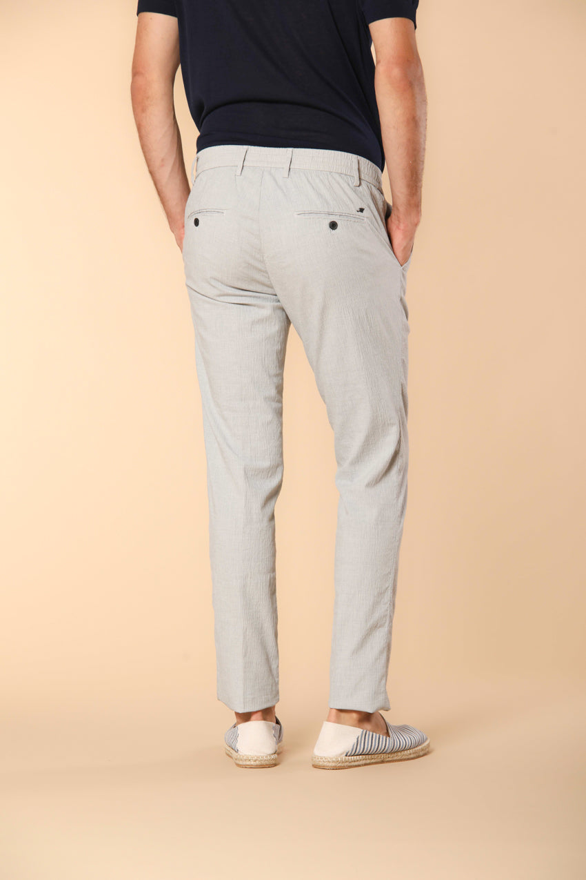 Milano Jogger pantalone chino jogger uomo in seersucker microfantasia stellina extra slim fit