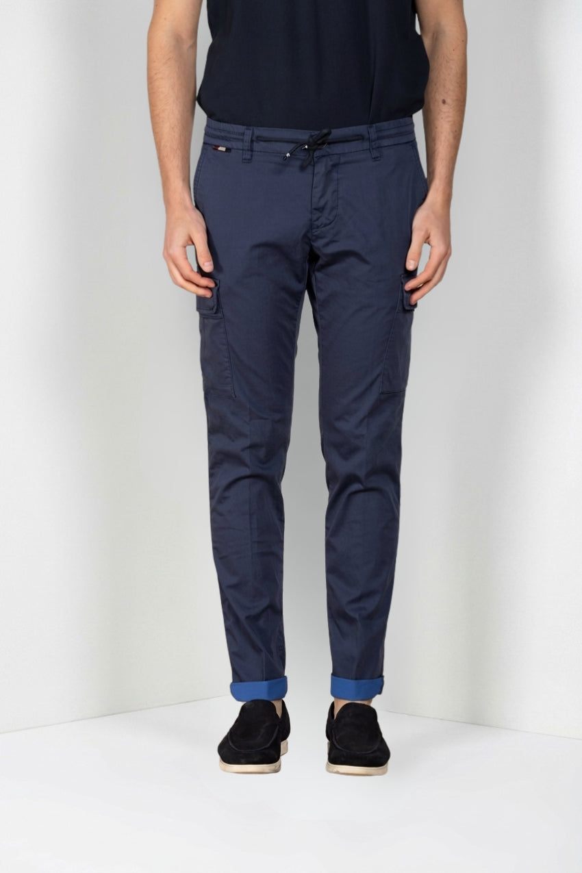Chile Jogger pantalone cargo uomo in raso tecnico travel stretch extra slim fit