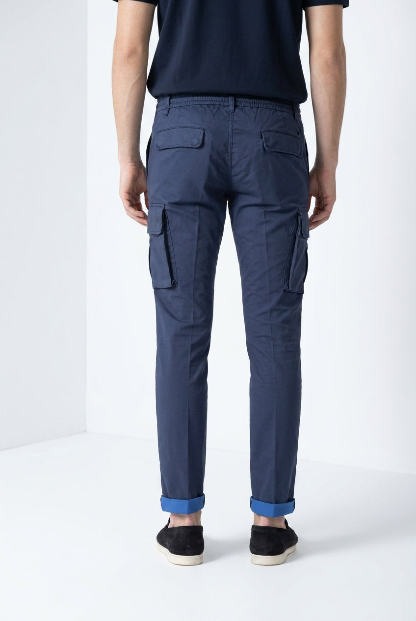 Chile Jogger men's cargo pants in technical travel stretch satin extra slim fit