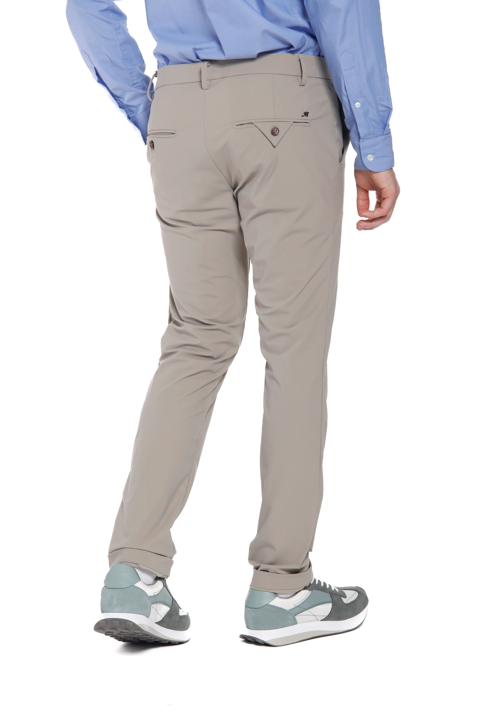 Milano Style Dynamic men's chino jogger pants in super technical jersey extra slim