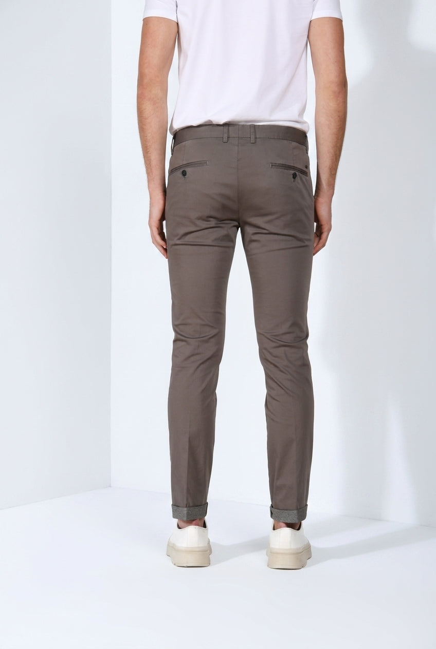 Torino Travel pantalone chino uomo in raso tecnico travel stretch slim fit