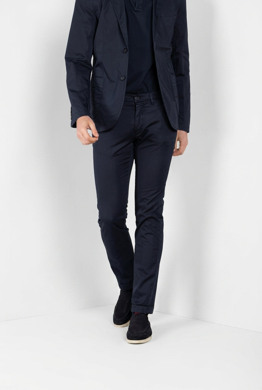 Torino Travel pantalone chino uomo in raso tecnico travel stretch slim fit