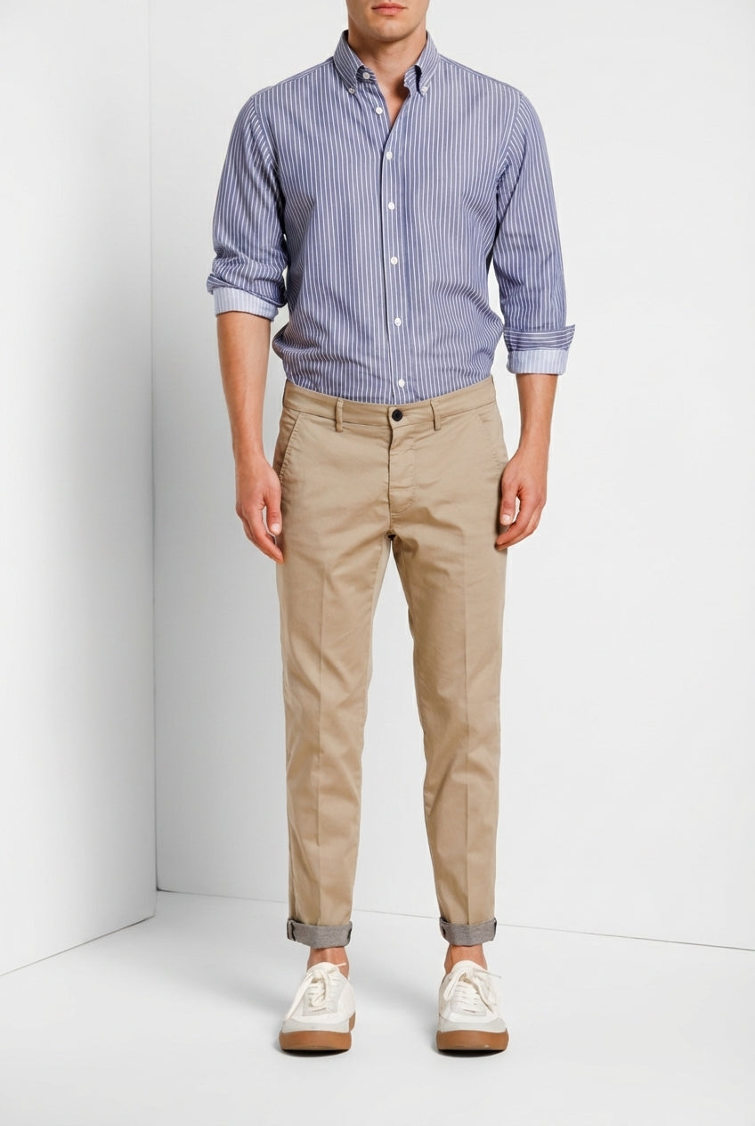 Torino Travel pantalon chino homme en satin technique travel stretch slim fit