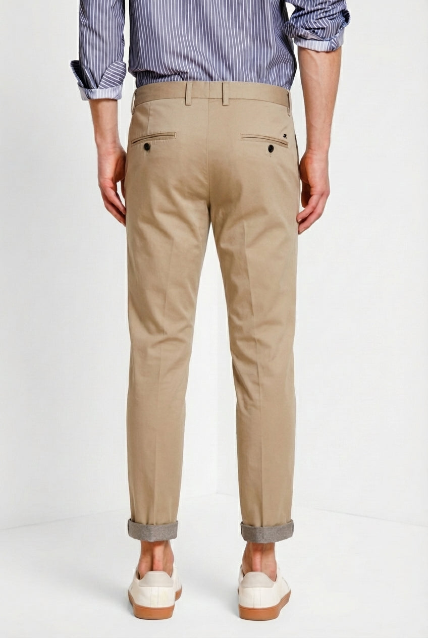 Torino Travel pantalon chino homme en satin technique travel stretch slim fit