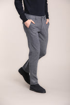 Foto 4 Torino Jog pantalone chino uomo in jersey con fantasia resca slim fit