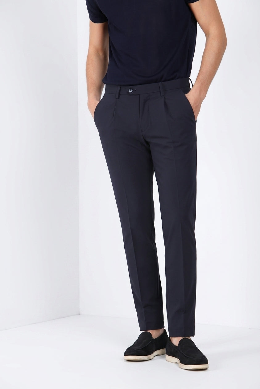 Torino 1 Pinces Dynamic pantalone chino jogger uomo in jersey super tecnico slim fit