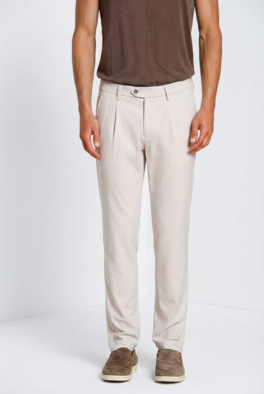 Torino 1 Pinces Dynamic men's chino jogger pants in super technical jersey slim fit