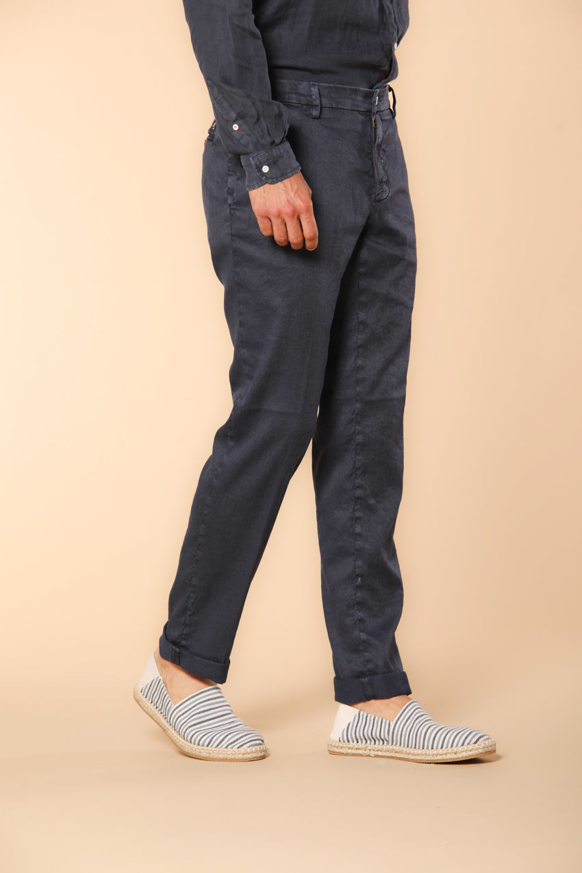 New York pantalon chino homme en lin et twill de coton coupe Regular