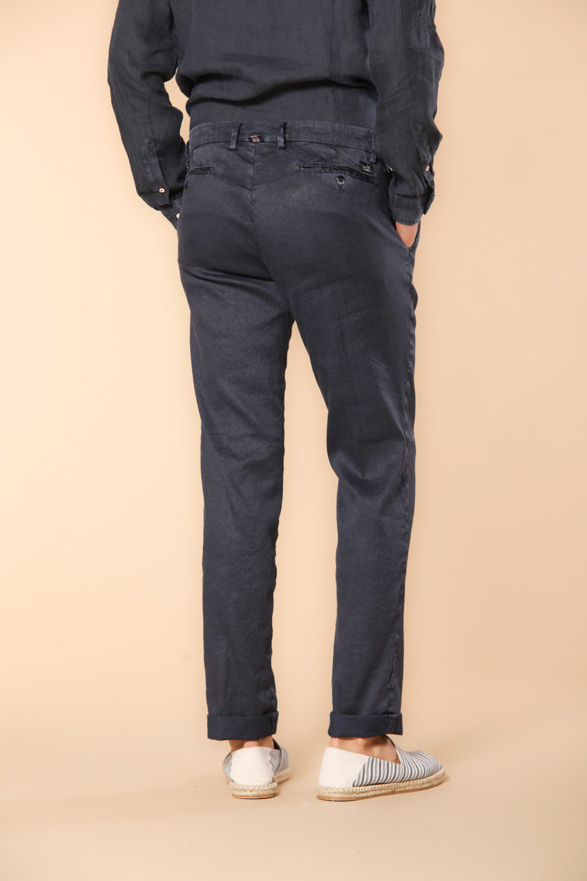 New York pantalon chino homme en lin et twill de coton coupe Regular