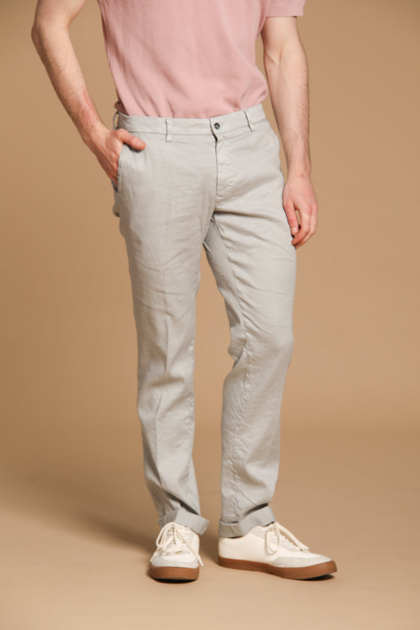 New York pantalon chino homme en lin et twill de coton regular fit