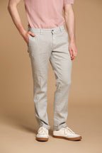 New York pantalon chino homme en lin et twill de coton regular fit