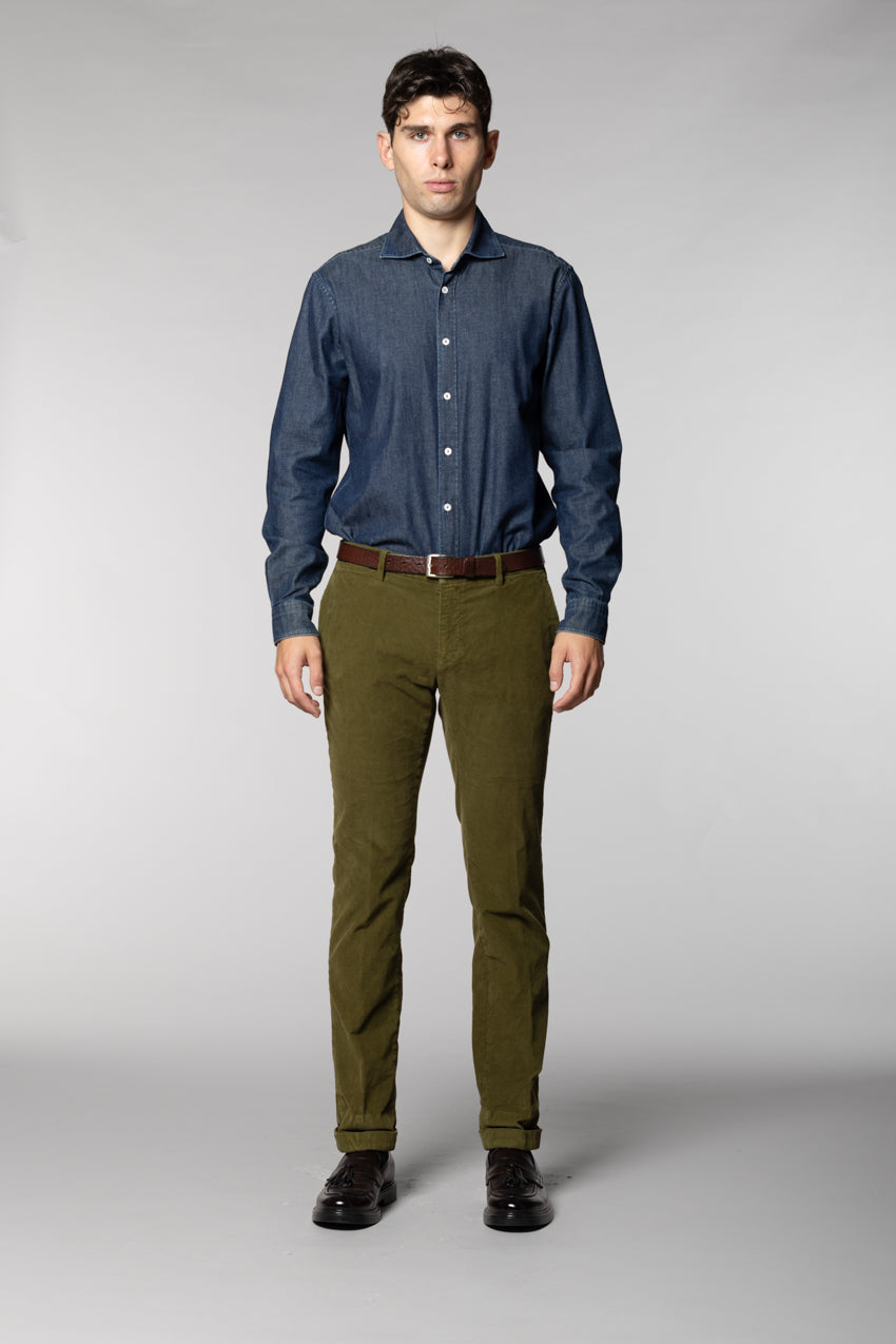 New York pantalone chino uomo in velluto 1000 righe regular fit
