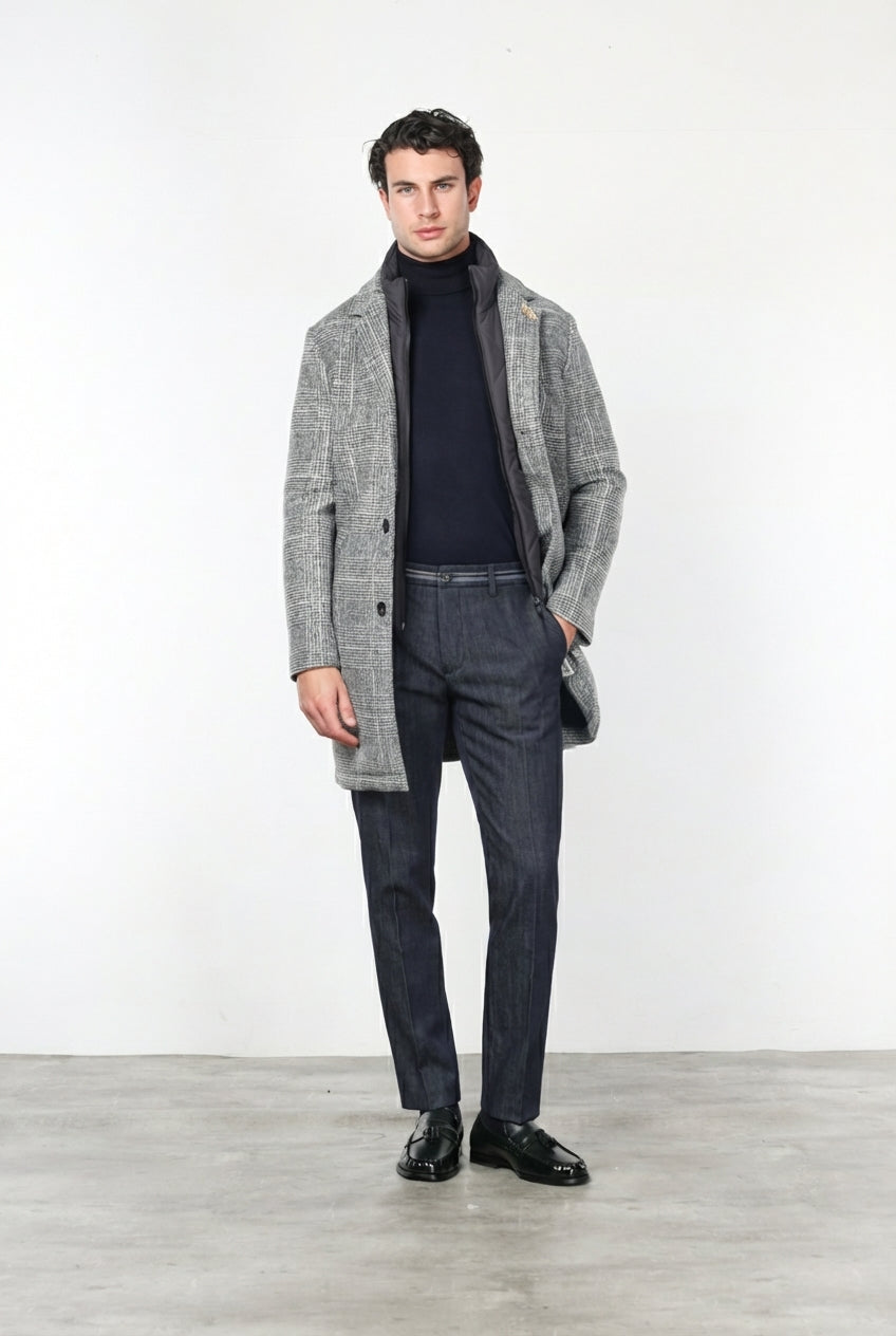 New York Elegance pantalone chino uomo in denim stretch regular fit