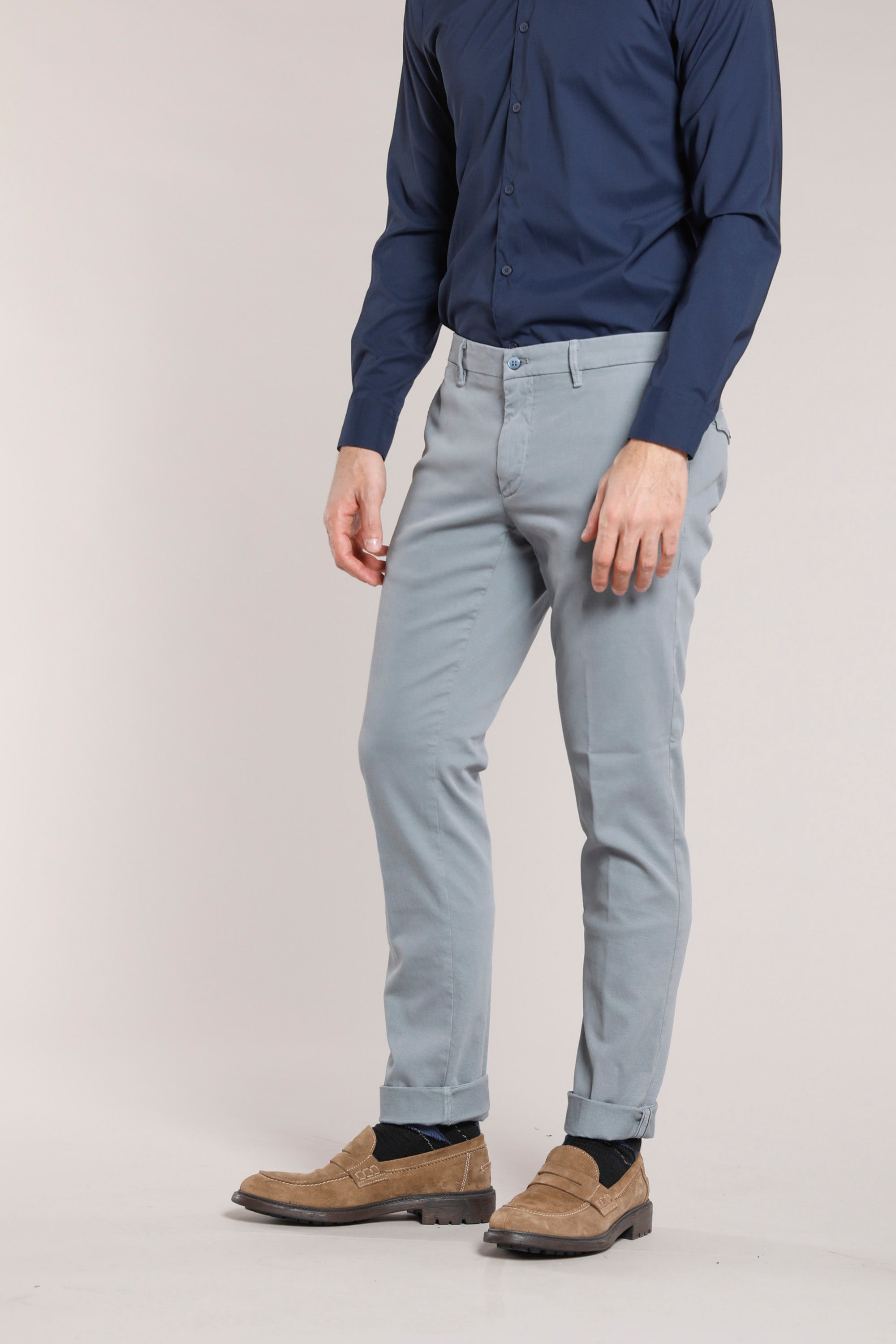New York City pantalon chino homme en coton armuré coupe regular
