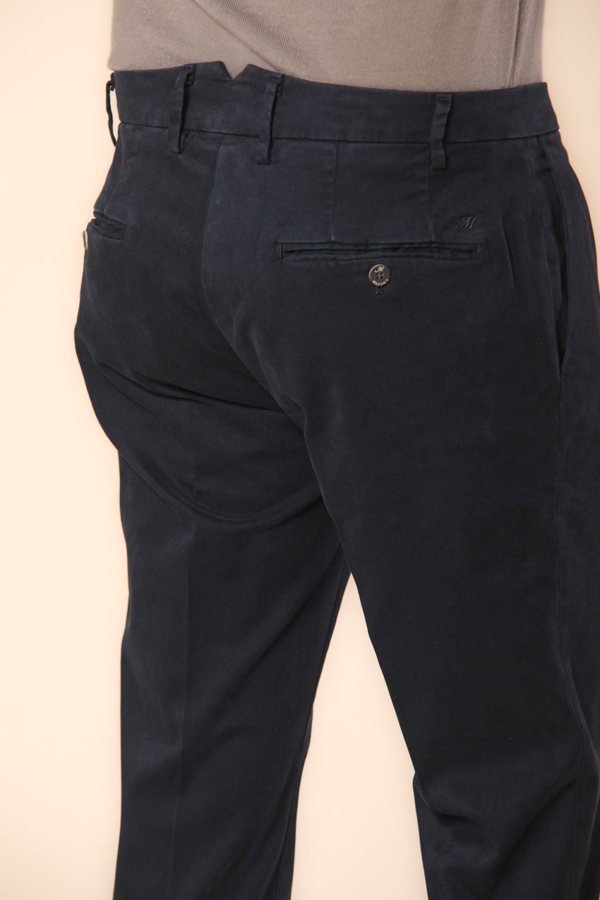 Foto 5 New York Time 1 Pinces pantalone chino uomo in gabardina regular fit