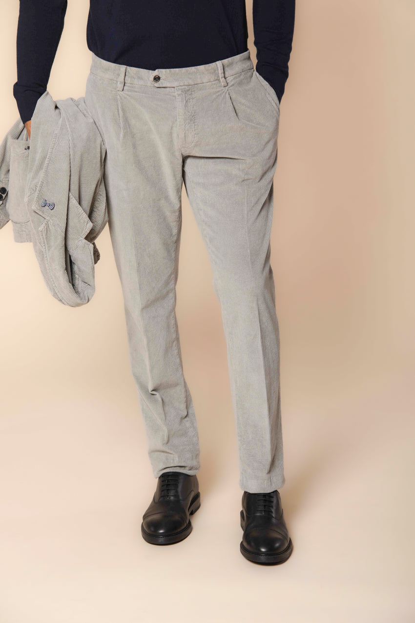 Genova Herren Chino-Hose aus Samt mit 500 Streifen regular Fit